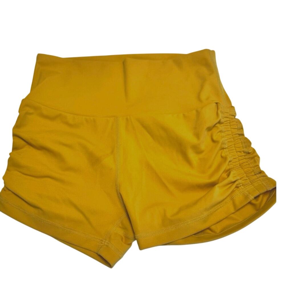 Werk Dancewear Tempo Scrunch Side Shorts Adult XS Mustard Gold XSA
